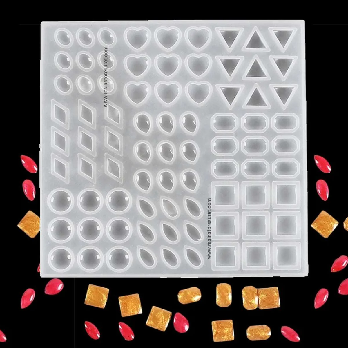 81 cavity jewellery mould1 81 cavity jewellery silicone mould 5x5inch min qty 12pcs..JO. - Image 1