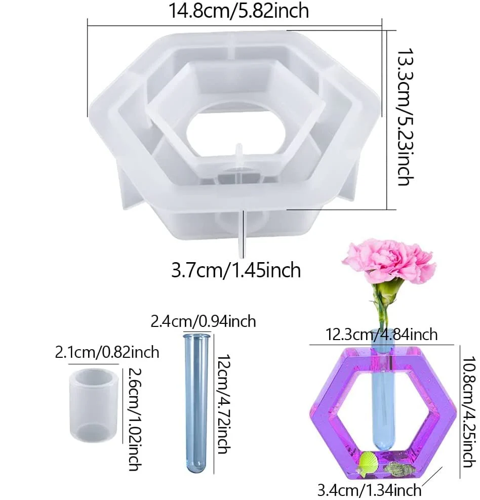 HExagon planter mould 1 Hexagon planter mould with tube 14x14cm 40mm Depth min qty 12pcs..seo. - Image 1