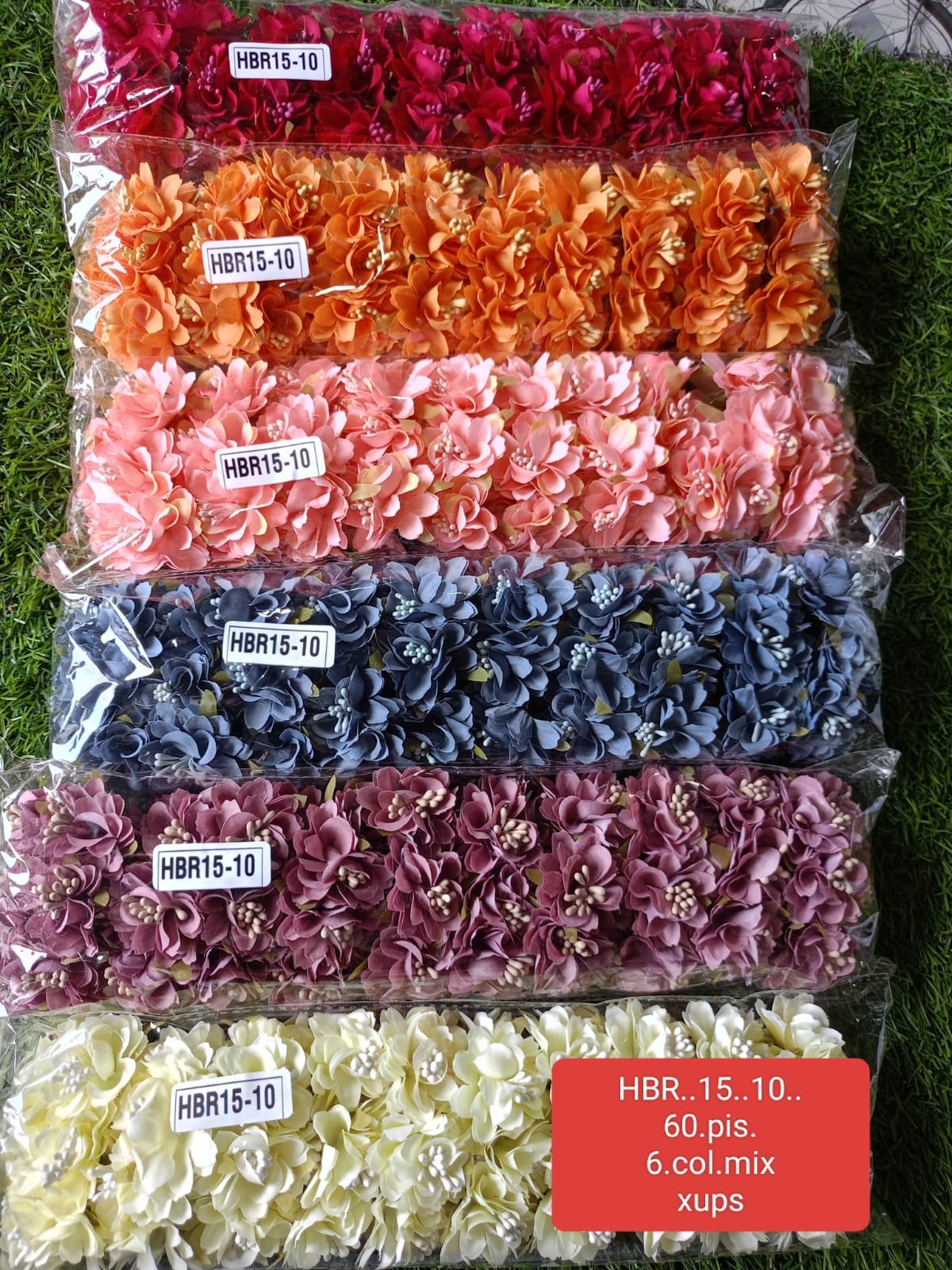 WhatsApp Image 2024-10-19 at 5.19.59 PM ARTIFICIAL FLOWERS 6.colr.mix 60.pis Qty-1 pkt - Image 1