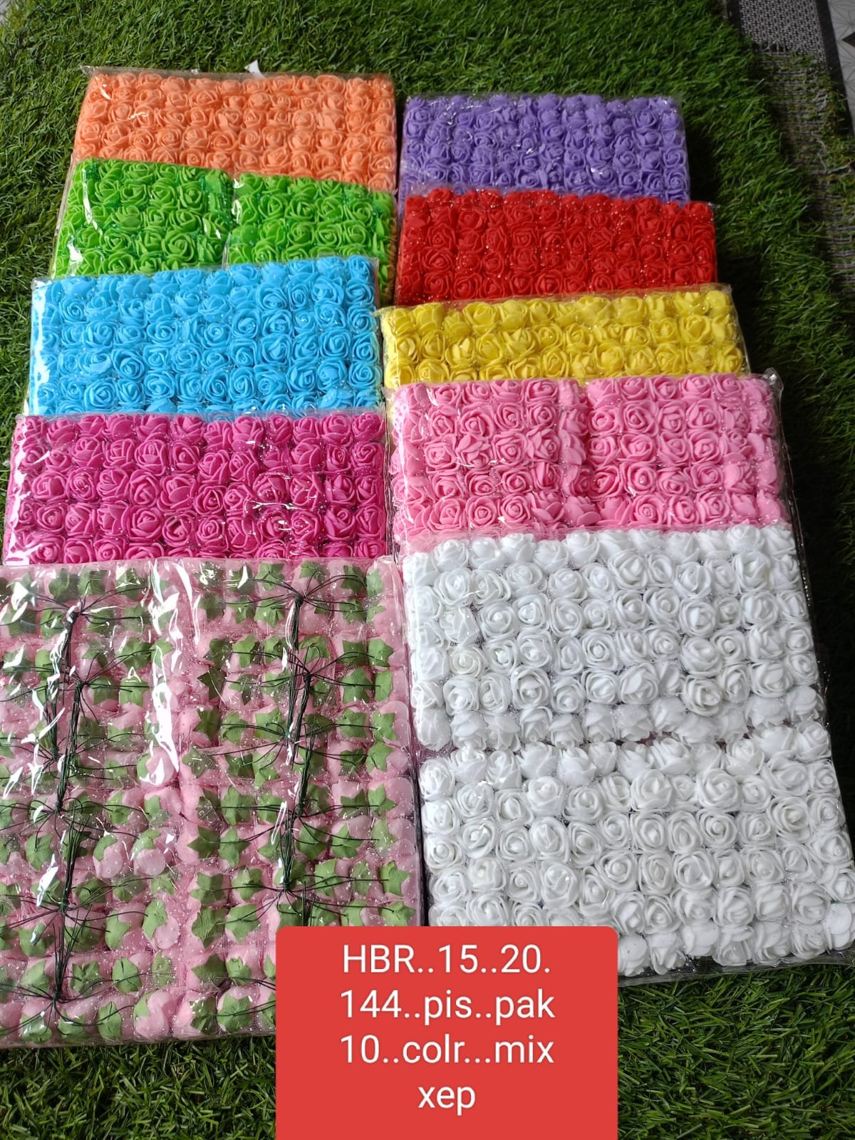 WhatsApp Image 2024-10-19 at 5.20.00 PM (1) ARTIFICIAL FLOWERS 10.colr.mix 144.pis Qty-1 pkt - Image 1