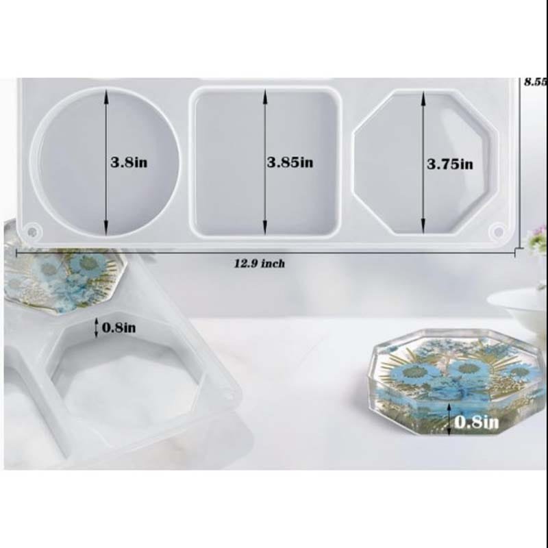 WhatsApp Image 2025-10-03 at 5.49.47 PM 3.1 coaster mould round 3.8inch square 3.85inch Hexagoan 3.75in min qty .12pcs..RO. - Image 1
