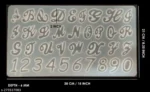 alphabet cursive mould .38 cm/21cm 10mm depth min qty 12