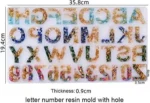 Alphabet mould with hole 34x19 cm 7mm depth jE