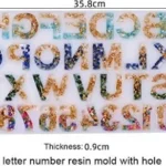 Alphabet mould with hole 34x19 cm 7mm depth jE