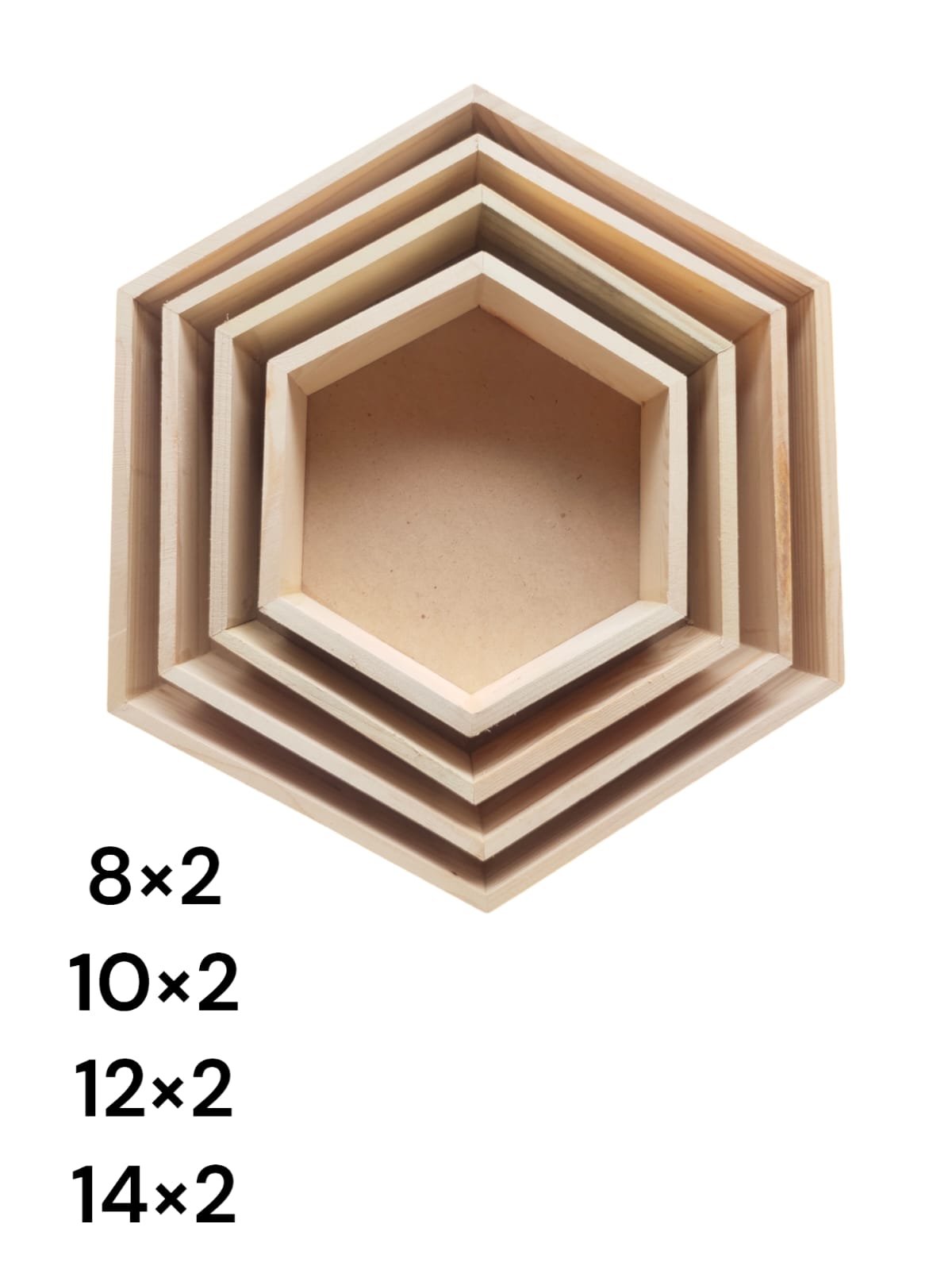WNTL 14 wooden tray WNTL 14 Hexagone 4pcs tray set - Image 1