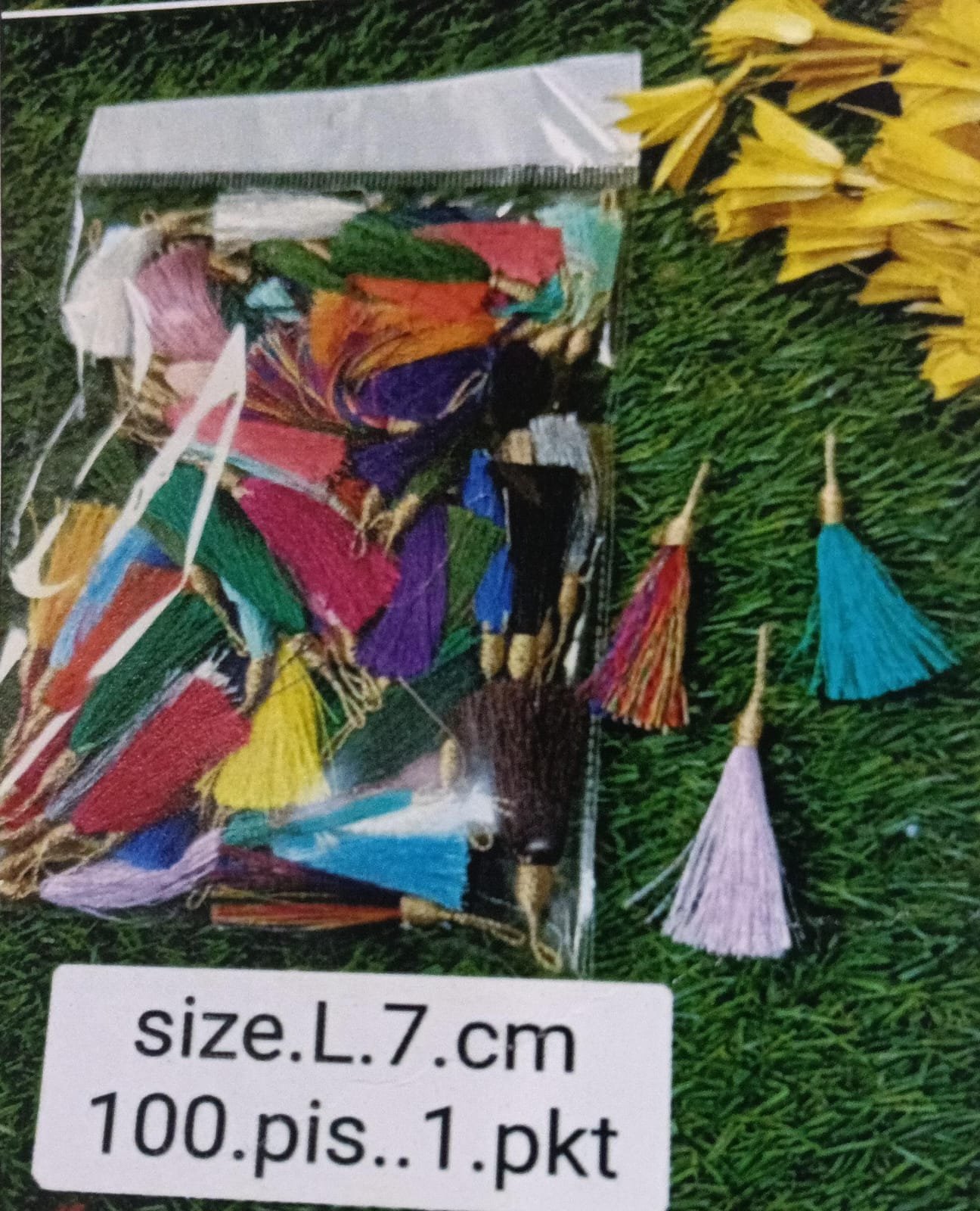 WhatsApp Image 2024-11-20 at 4.10.49 PM Mix colour tassle /- QTY-120 PCS PKT - Image 1