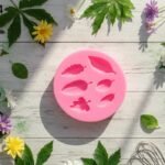 Pink leaf 6 cavity mould size-7*7*2 58 grm