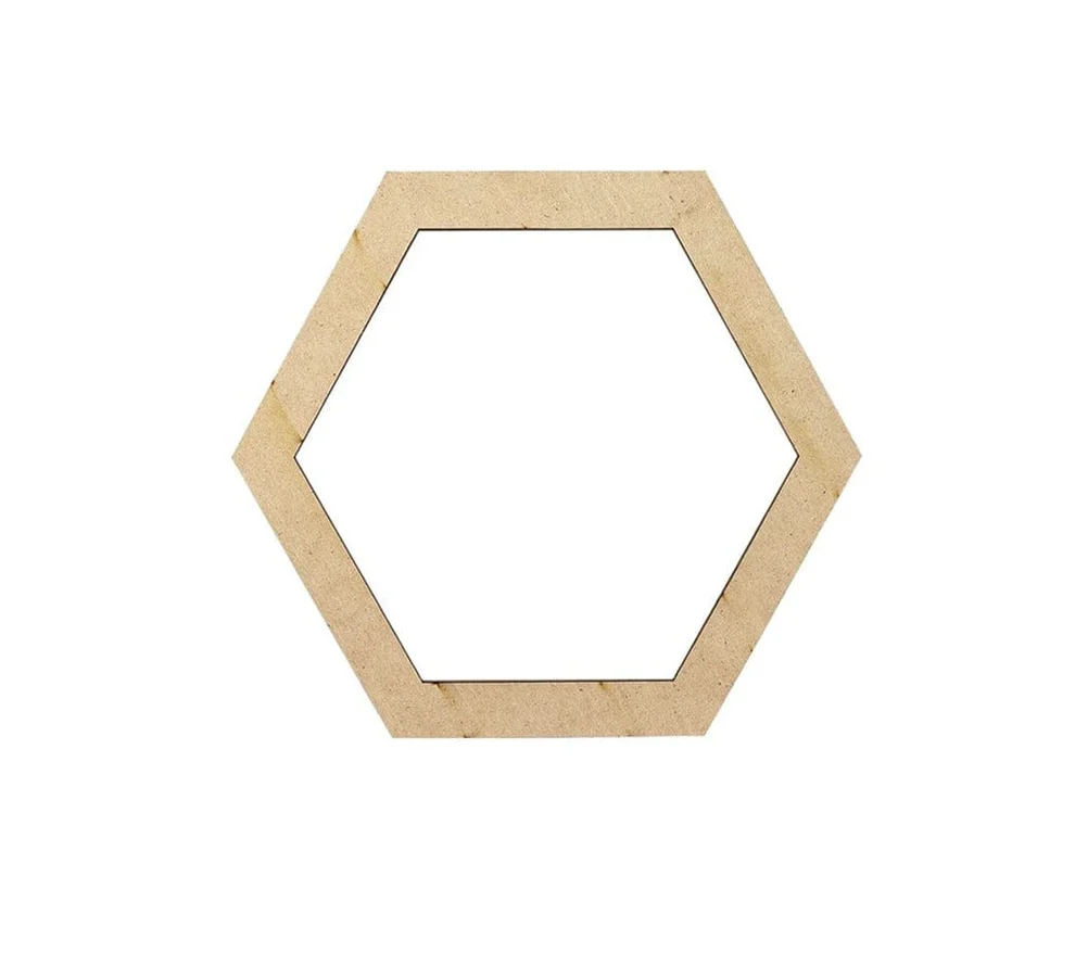 hagsagon mdf Mdf 14inch Craft Hexagon Ring 20mm .v.15mm hit ' 6 pcs pak min 12 pcs (On Order) - Image 1