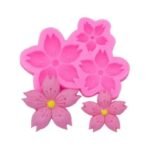3 Cavity pink flower mould size-1*7.5cm QTY-min 12 pcs