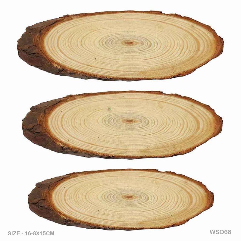 wooden-slice-oval Wodden slices size-13cm QTY-min 12 pcs shape oval - Image 1