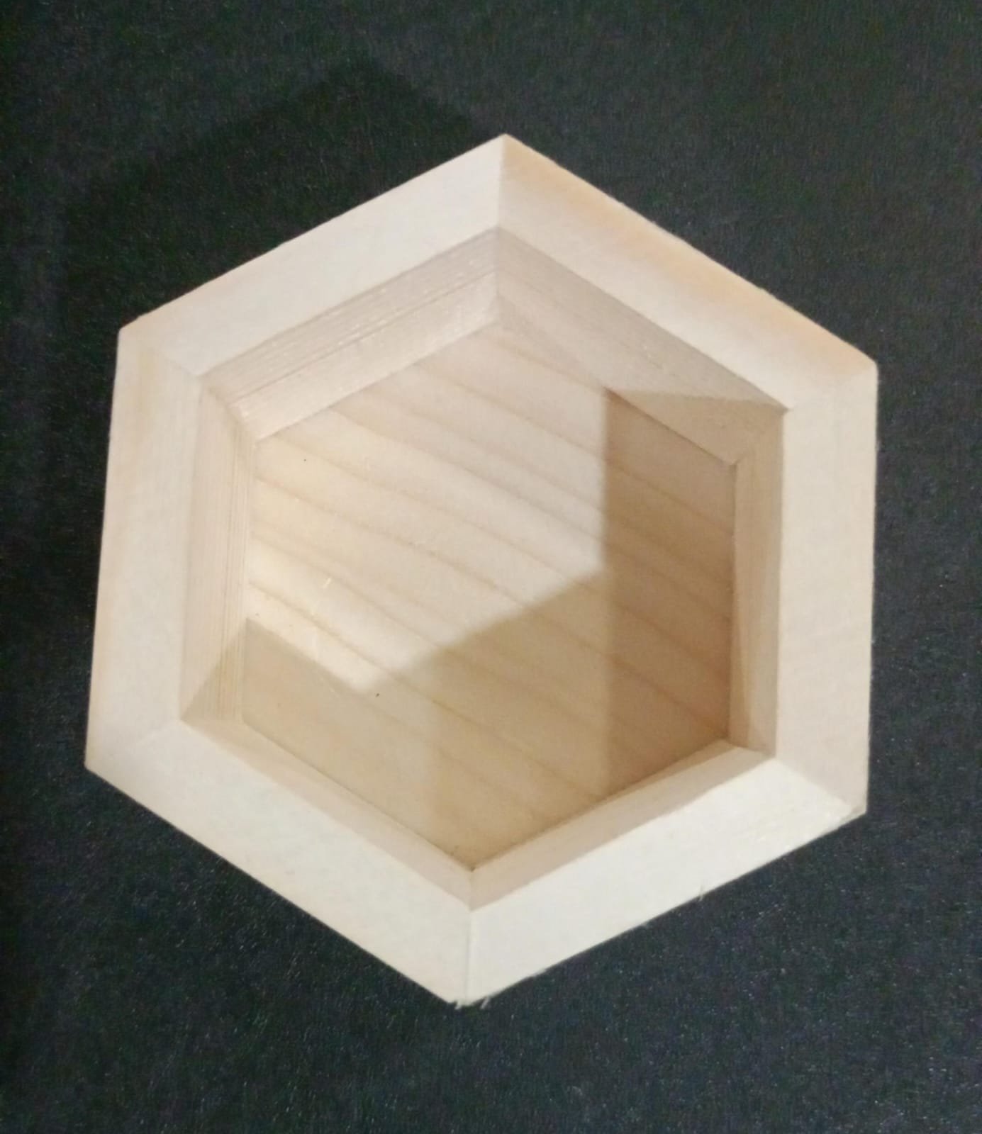 WhatsApp Image 2024-12-21 at 11.27.43 AM wooden hexagone tea light - Image 1