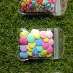 plastic heart and circle beads