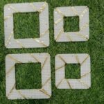 2 pcs square moti design size 3""