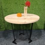 24 inch wooden round base coffe table and for clock 20 mm thick with 3 pcs metal legs