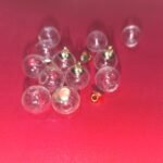 round mini empty glass bottle with golden cap 12 pcs pkt