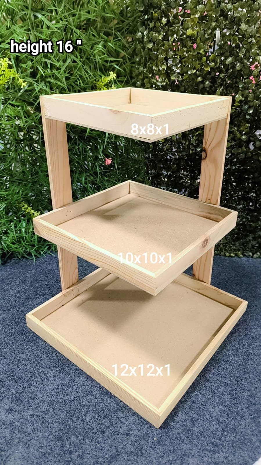 WhatsApp Image 2025-07-08 at 2.41.01 PM Wooden 3 in 1 tray set 16 inch hight - Image 1