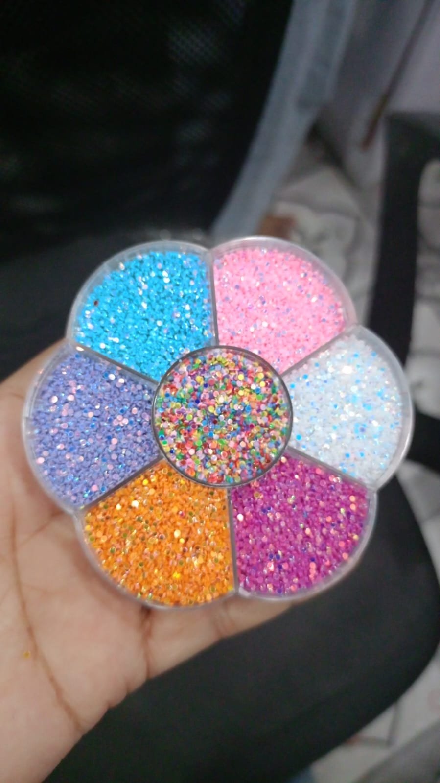 WhatsApp Image 2025-08-07 at 12.43.54 PM Mix round glitter dabbi 7 colour combo - Image 1