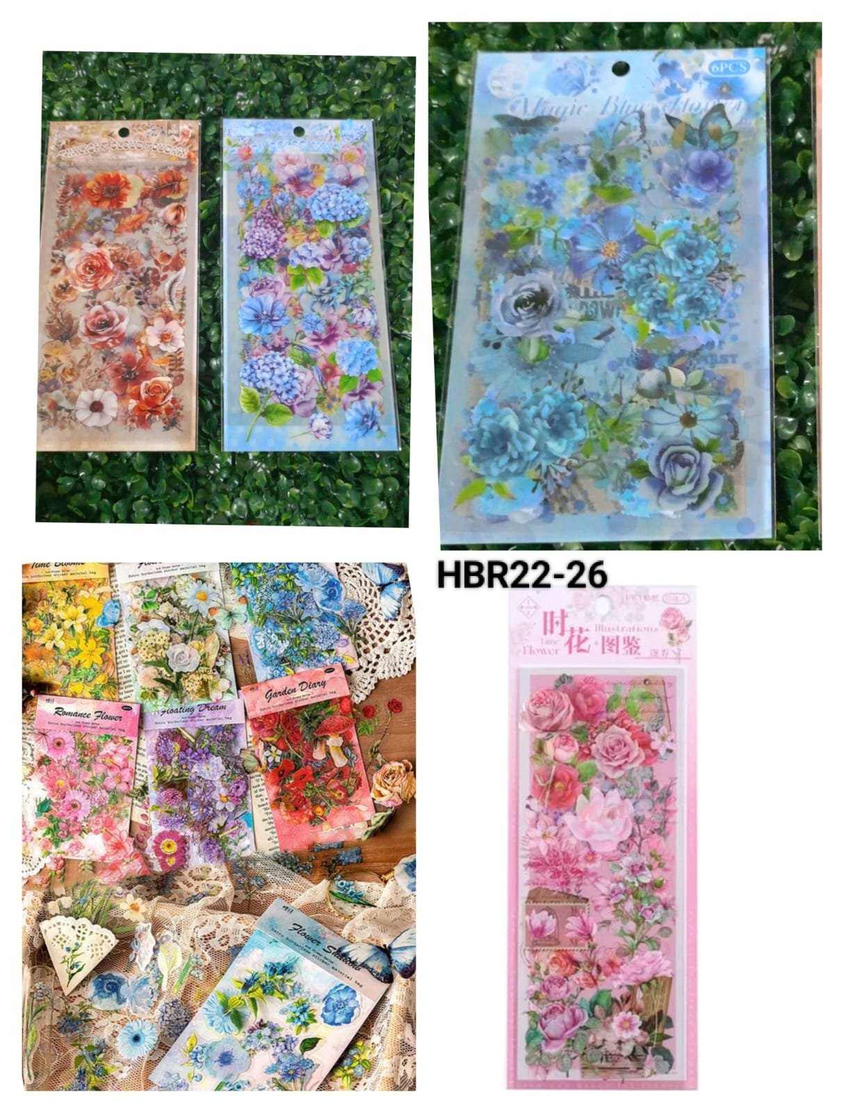 WhatsApp Image 2025-08-21 at 6.05.40 PM 3D Flower sheet 6 pcs sticker - Image 1