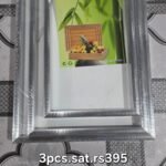 3 pcs silver border serving tray set 15x11,14x9,11x7.5