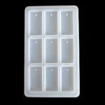SRN369 9 Cavity keychain Reactangle Mould 1inchx2 inch